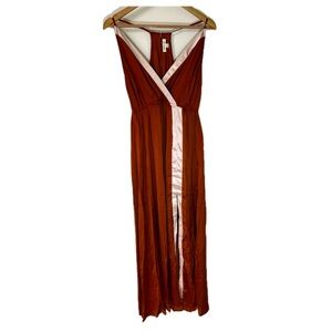Main Strip Goddess Maxi Dress Size L Rust Colored New